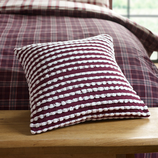 Catherine Lansfield Stab Stitch Filled Cushion - Plum