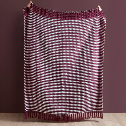 Catherine Lansfield Stab Stitch Throw - Plum