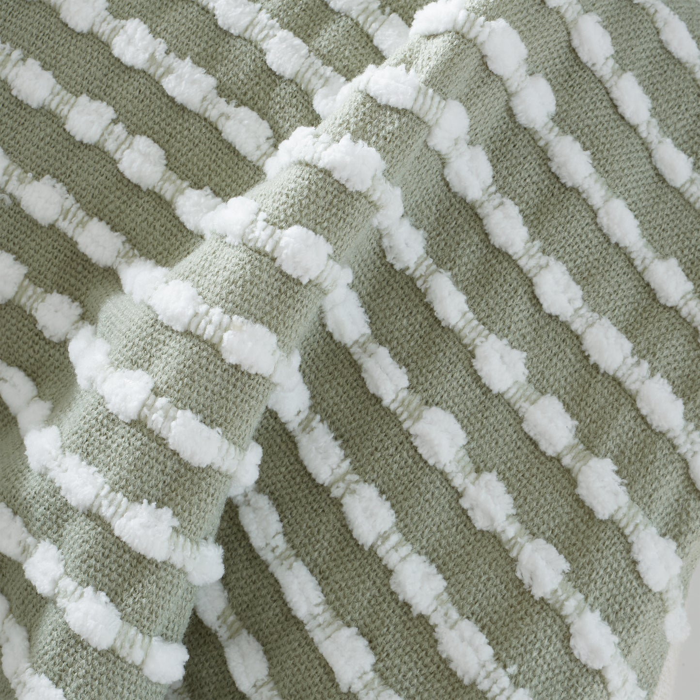Catherine Lansfield Stab Stitch Throw - Sage
