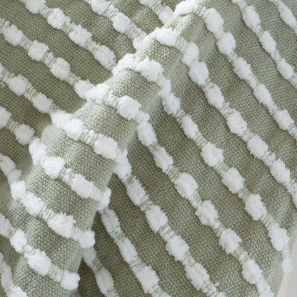 Catherine Lansfield Stab Stitch Throw - Sage