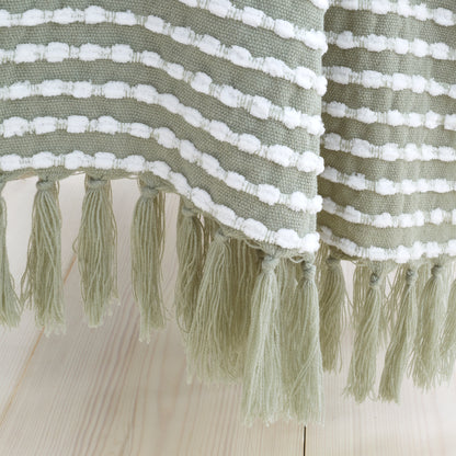 Catherine Lansfield Stab Stitch Throw - Sage