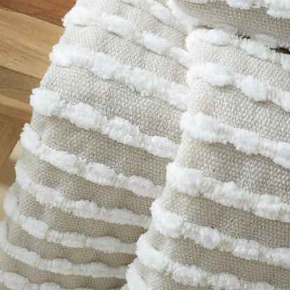 Catherine Lansfield Stab Stitch Throw - Natural