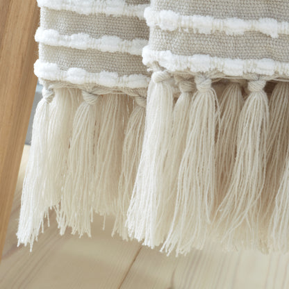 Catherine Lansfield Stab Stitch Throw - Natural