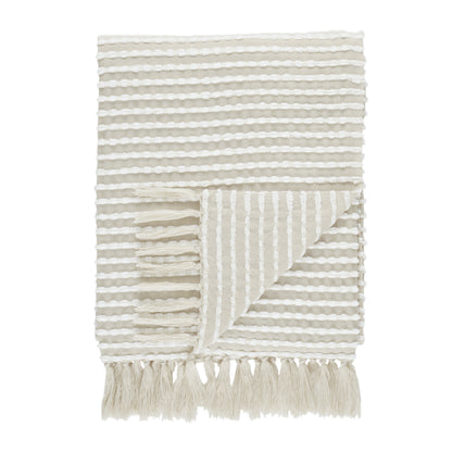 Catherine Lansfield Stab Stitch Throw - Natural