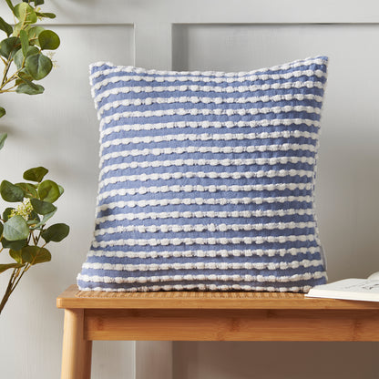 Catherine Lansfield Stab Stitch Filled Cushion - Blue