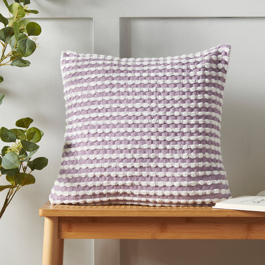 Catherine Lansfield Stab Stitch Filled Cushion - Lilac