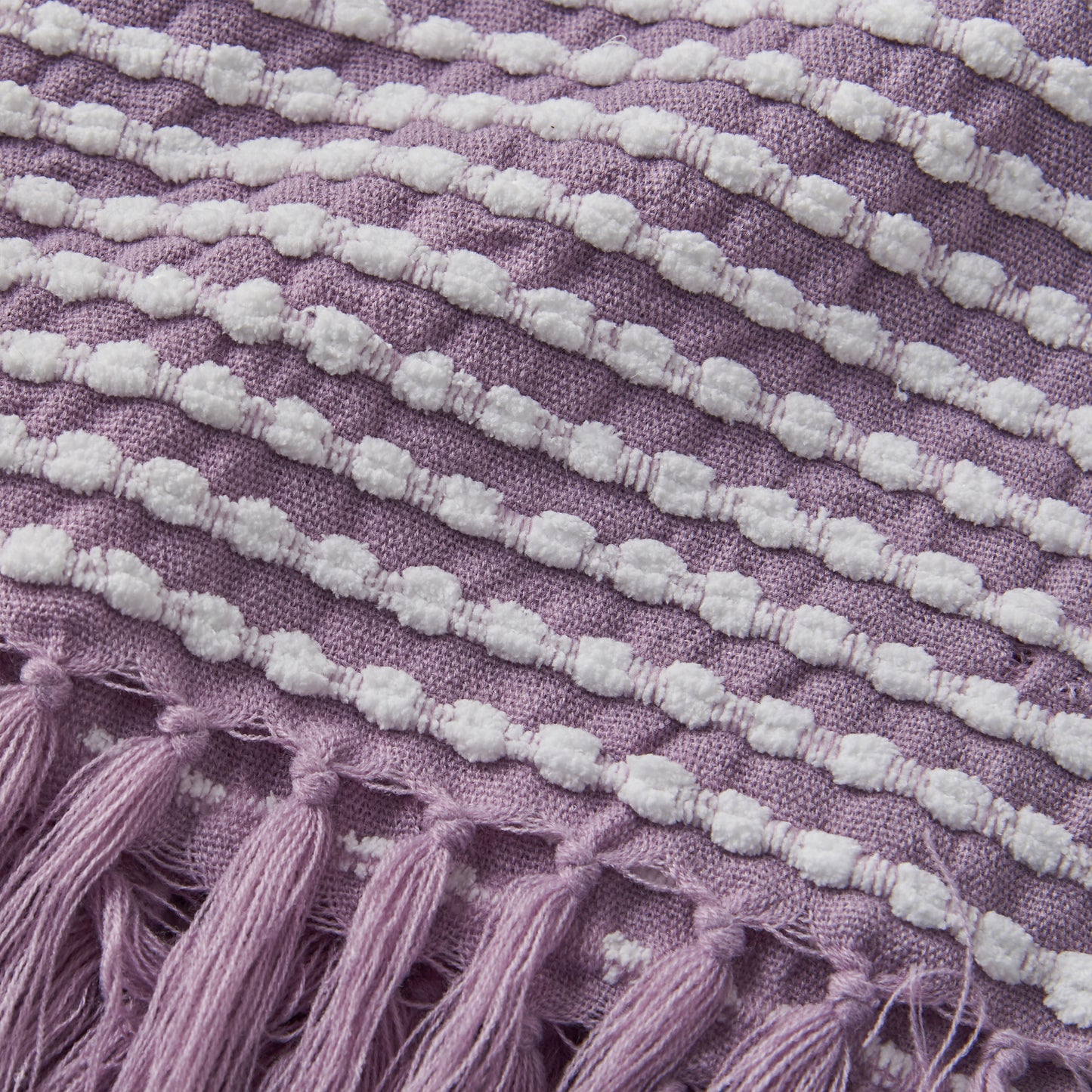 Catherine Lansfield Stab Stitch Throw - Lilac
