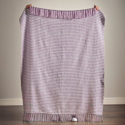 Catherine Lansfield Stab Stitch Throw - Lilac