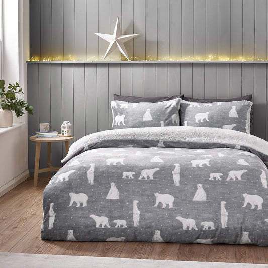 Catherine Lansfield Cosy Polar Bear Duvet Cover Set