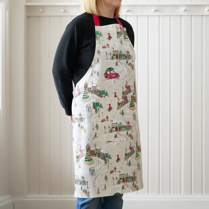 Catherine Lansfield Christmas Town Apron - Natural