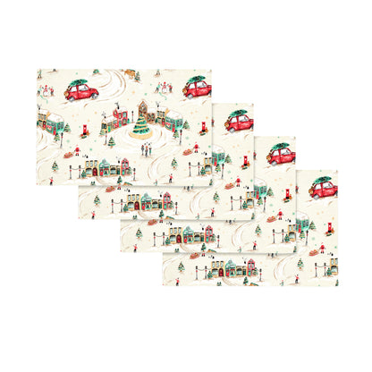 Catherine Lansfield Christmas Town Placemats (Pack of 4) - Natural