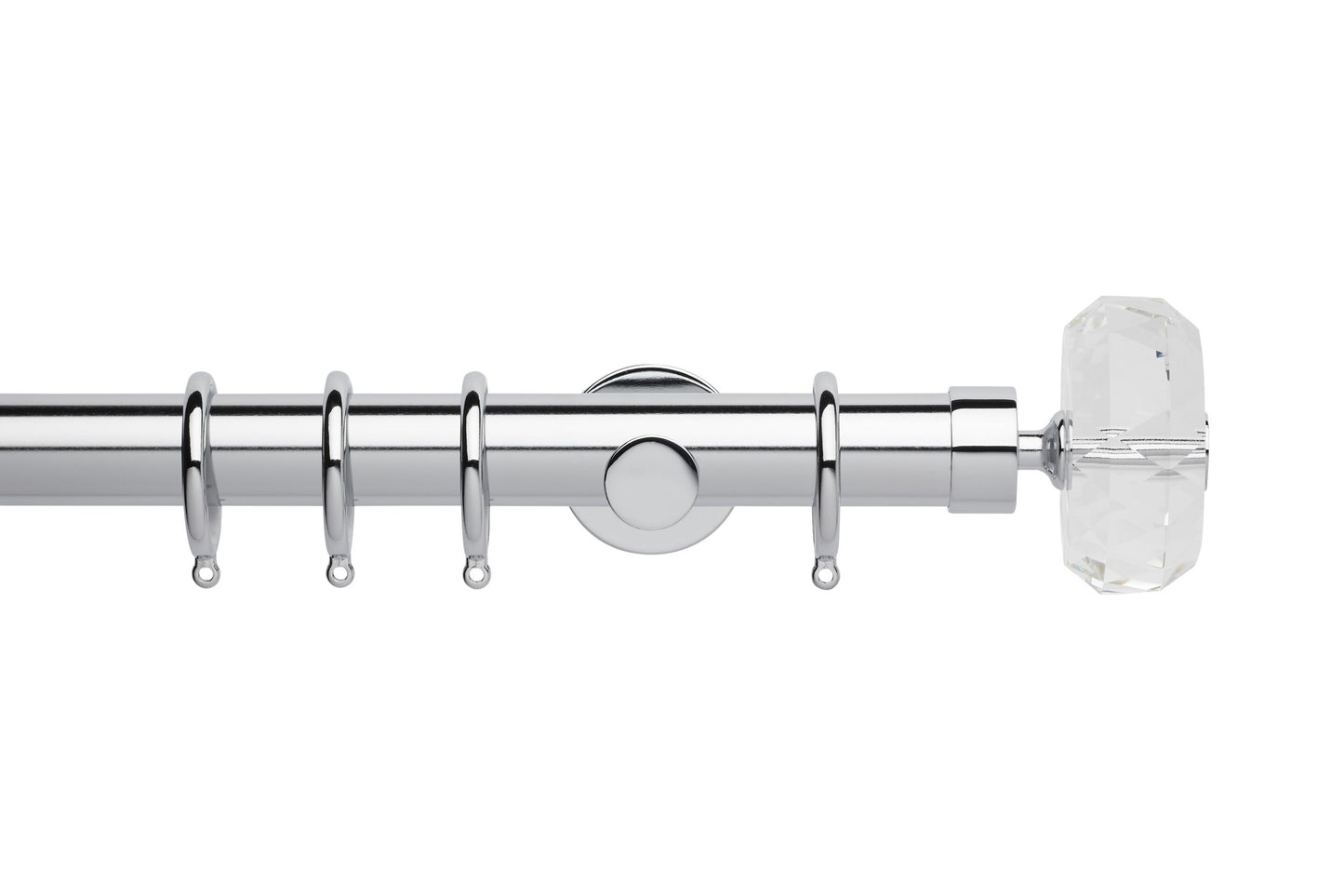 Hallis Neo Premium Faceted Ellipse 35mm Metal Curtain Pole - Chrome