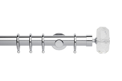 Hallis Neo Premium Faceted Ellipse 35mm Metal Curtain Pole - Chrome