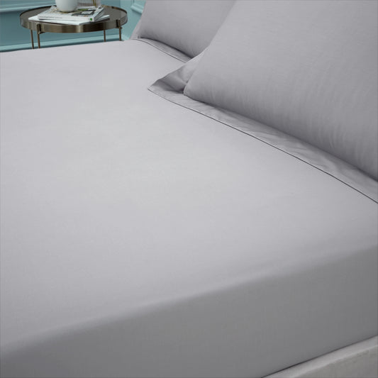 Bianca 180TC Egyptian Cotton Fitted Sheet - Silver