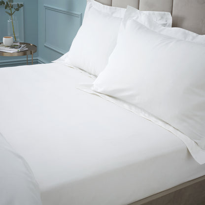 Bianca 180TC Egyptian Cotton Fitted Sheet - White
