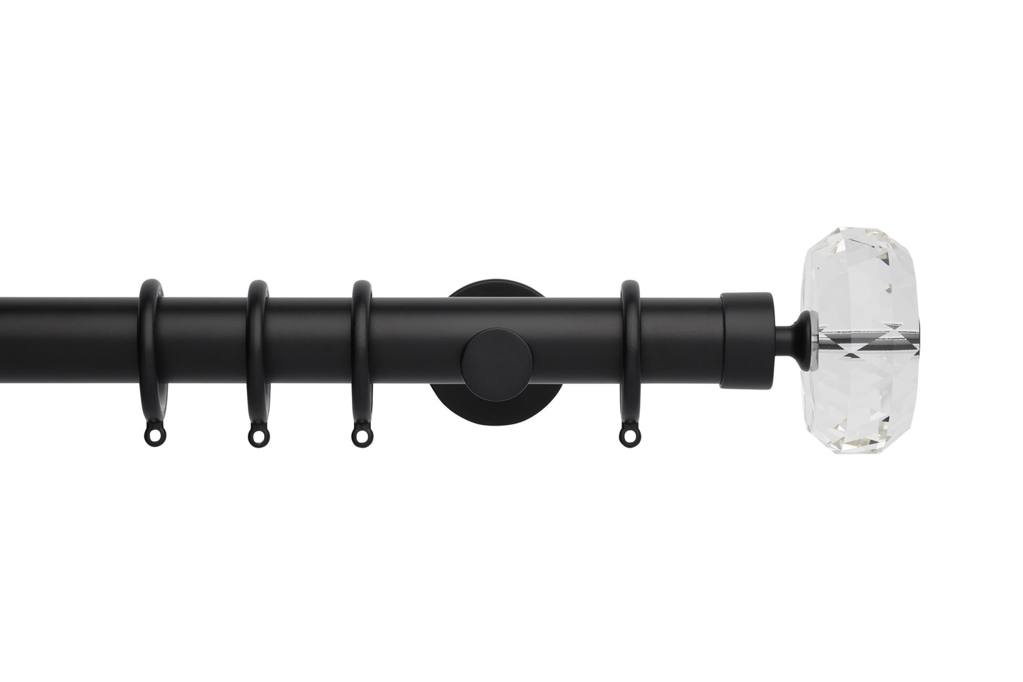 Hallis Neo Premium Faceted Ellipse 35mm Metal Curtain Pole - Matt Black