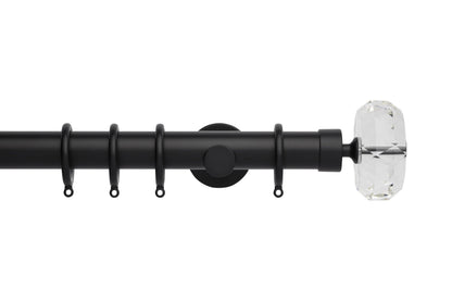 Hallis Neo Premium Faceted Ellipse 35mm Metal Curtain Pole - Matt Black