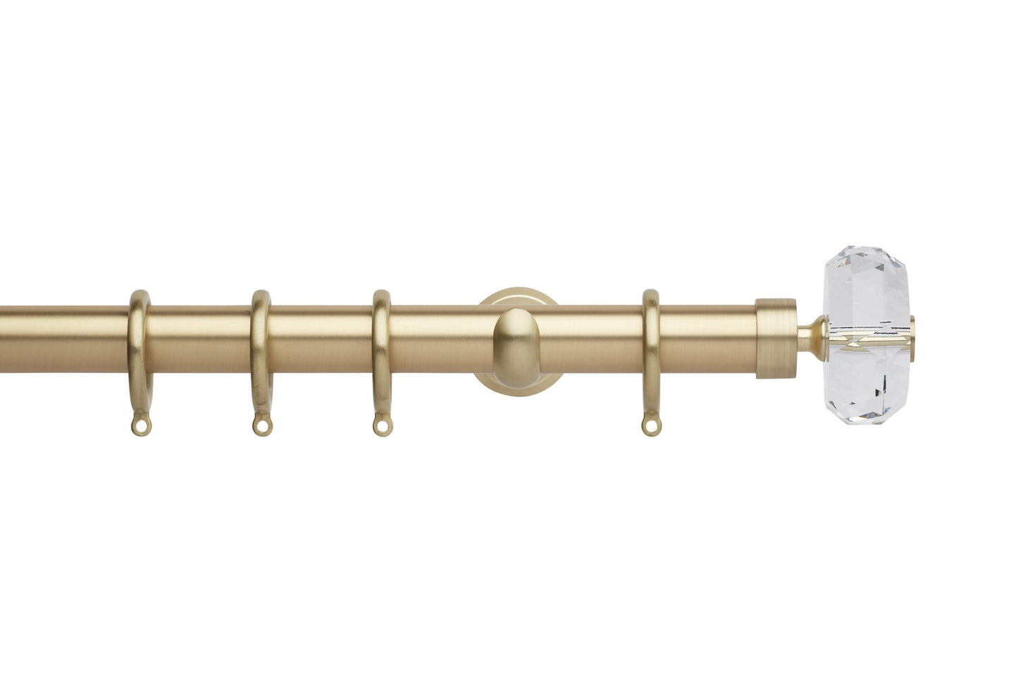 Hallis Neo Premium Faceted Ellipse 28mm Metal Curtain Pole (Cup Brackets) - Gold