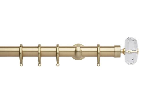 Hallis Neo Premium Faceted Ellipse 28mm Metal Curtain Pole (Cup Brackets) - Gold