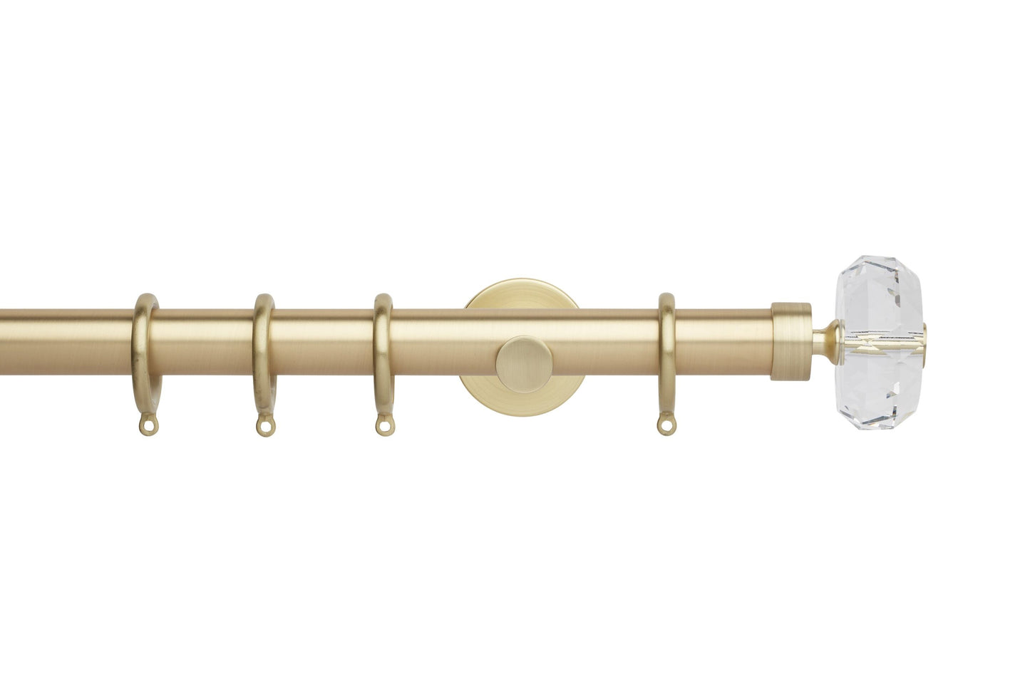 Hallis Neo Premium Faceted Ellipse 28mm Metal Curtain Pole (Cylinder Brackets) - Gold