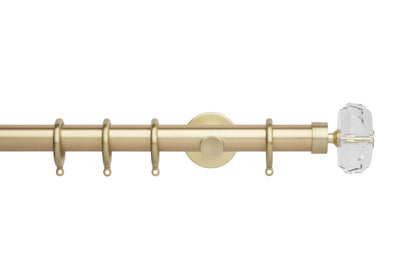 Hallis Neo Premium Faceted Ellipse 28mm Metal Curtain Pole (Cylinder Brackets) - Gold