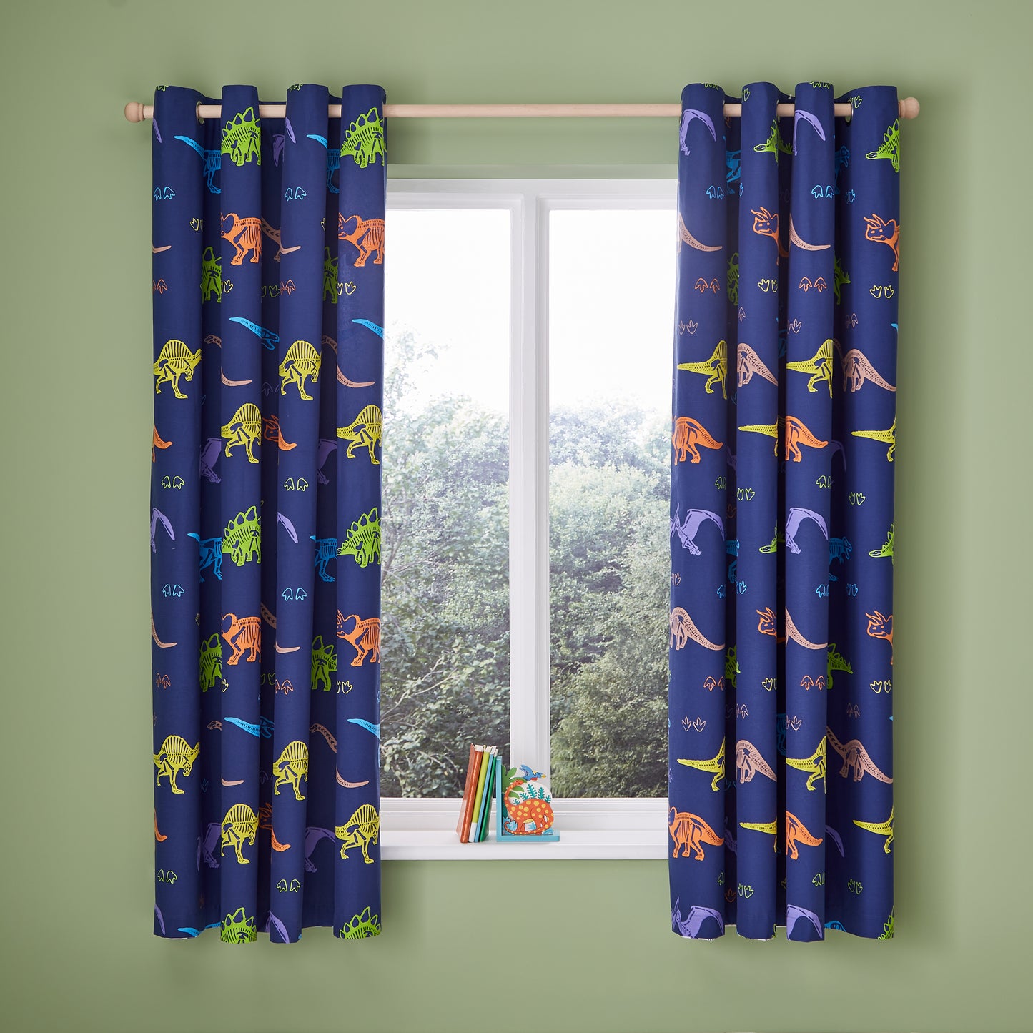 Catherine Lansfield Prehistoric Dinosaurs Eyelet Curtains