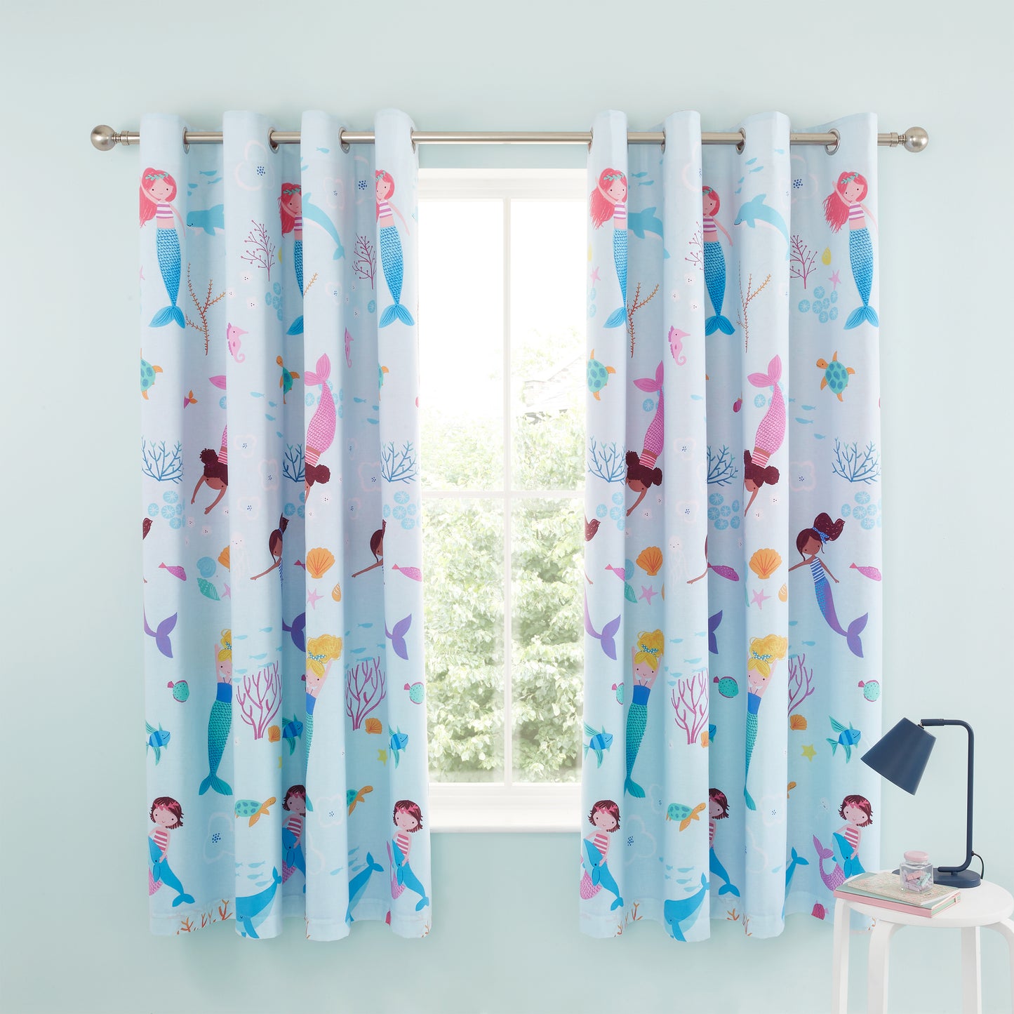 Catherine Lansfield Mermaid Eyelet Curtains