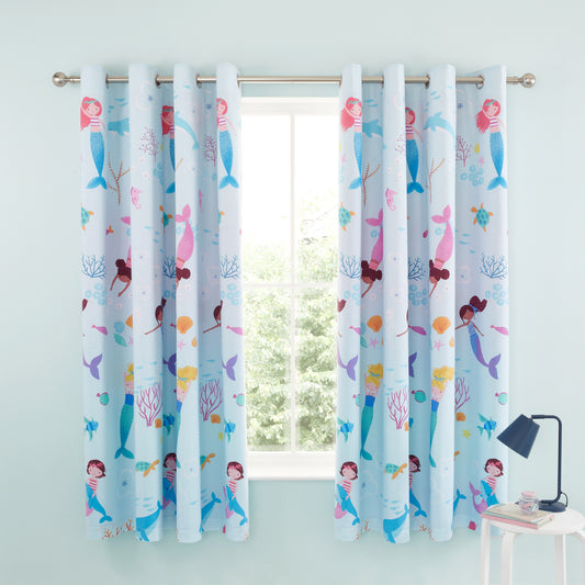 Catherine Lansfield Mermaid Eyelet Curtains