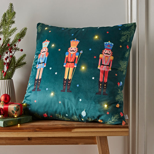 Catherine Lansfield Nutcracker Light Up Filled Cushion
