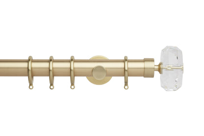 Hallis Neo Premium Faceted Ellipse 35mm Metal Curtain Pole - Gold
