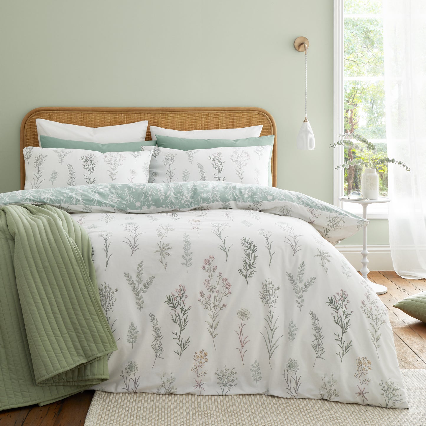 Bianca Wild Flowers Duvet Cover Set - Green