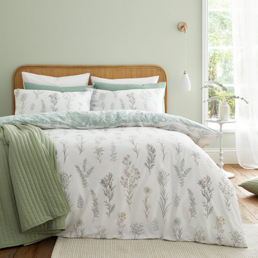 Bianca Wild Flowers Duvet Cover Set - Green