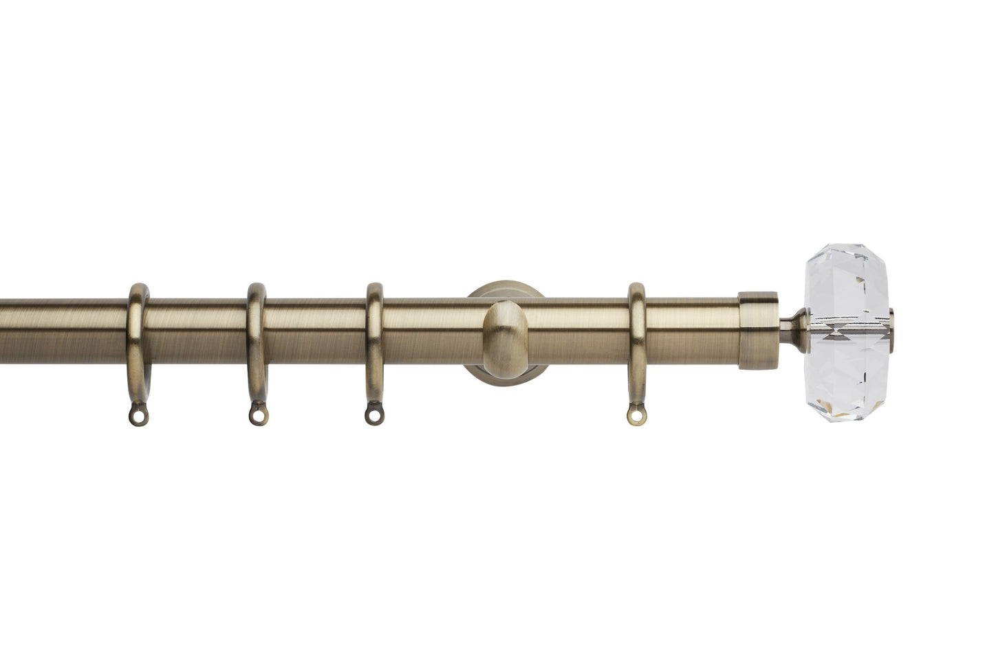 Hallis Neo Premium Faceted Ellipse 28mm Metal Curtain Pole (Cup Brackets) - Spun Brass