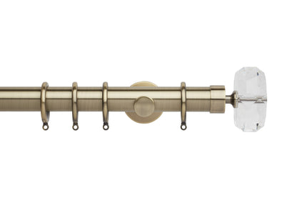 Hallis Neo Premium Faceted Ellipse 35mm Metal Curtain Pole - Spun Brass