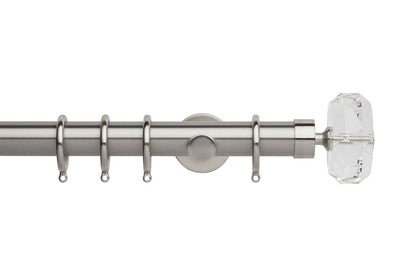 Hallis Neo Premium Faceted Ellipse 35mm Metal Curtain Pole - Stainless Steel