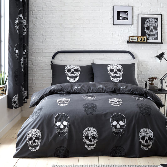 Catherine Lansfield Skulls Duvet Cover Set