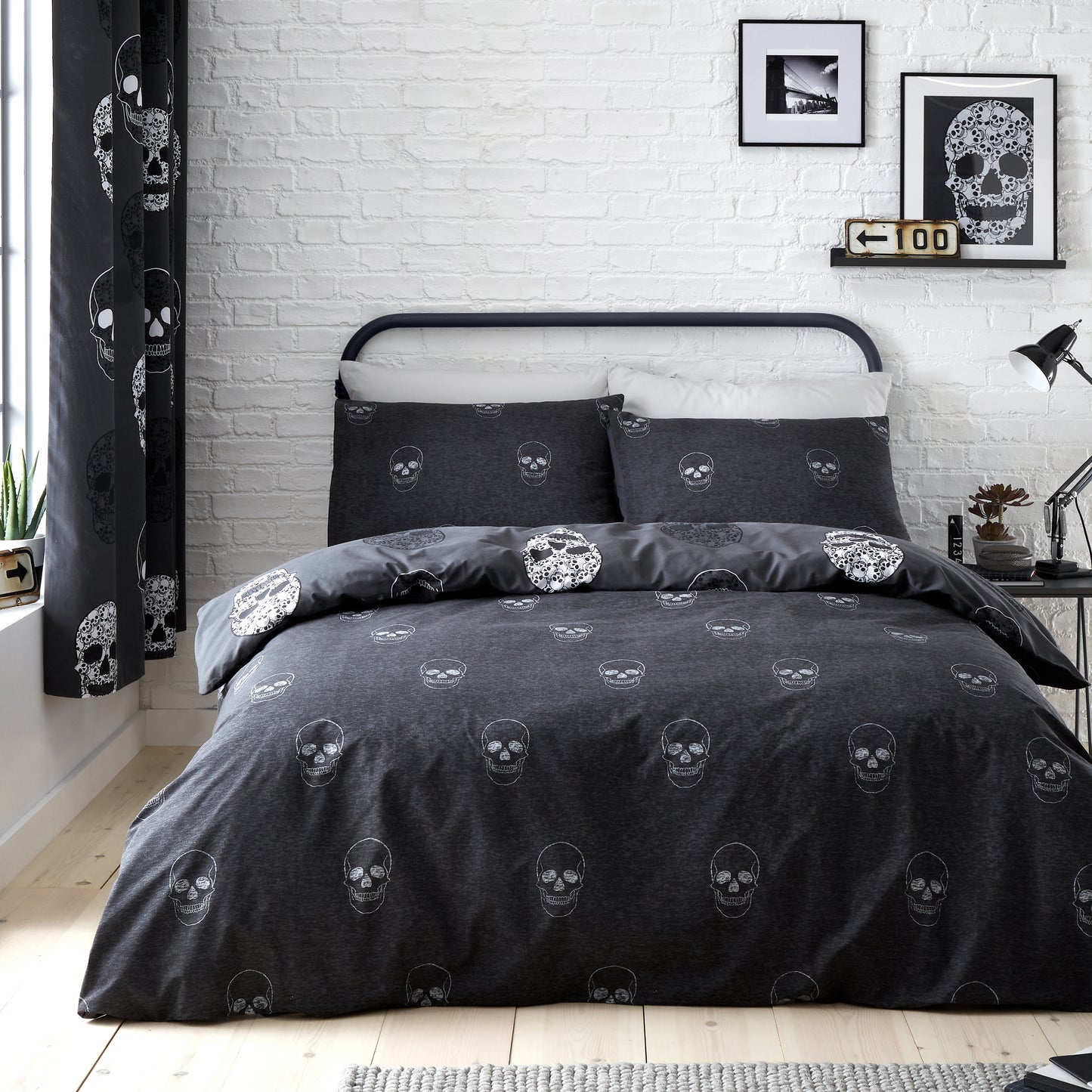 Catherine Lansfield Skulls Duvet Cover Set