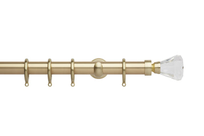 Hallis Neo Premium Faceted Trumpet 28mm Metal Curtain Pole (Cup Brackets) - Gold
