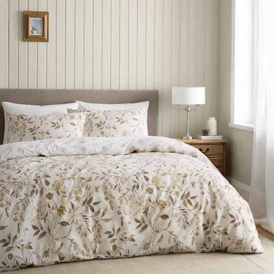 Catherine Lansfield Isadora Floral Duvet Cover Set - Natural