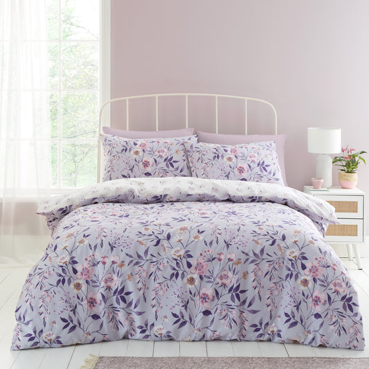 Catherine Lansfield Isadora Floral Duvet Cover Set - Lilac