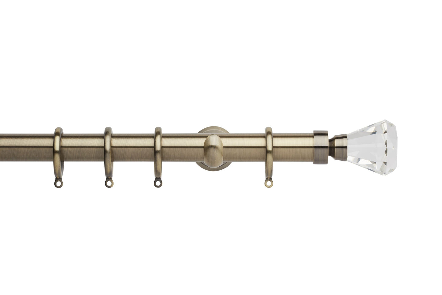 Hallis Neo Premium Faceted Trumpet 28mm Metal Curtain Pole (Cup Brackets) - Spun Brass