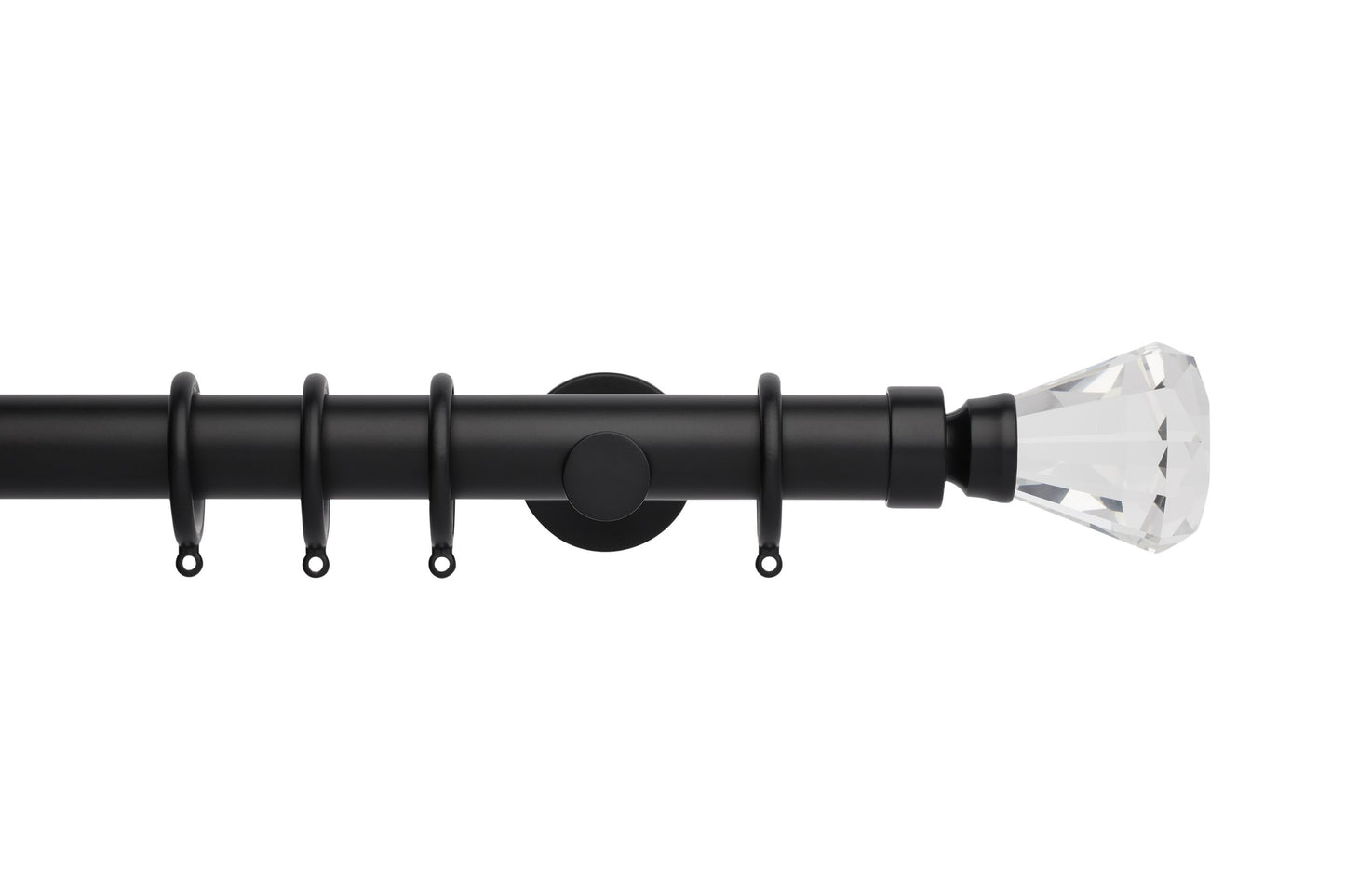 Hallis Neo Premium Faceted Trumpet 35mm Metal Curtain Pole - Matt Black