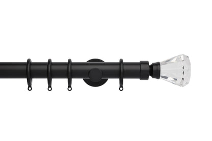 Hallis Neo Premium Faceted Trumpet 35mm Metal Curtain Pole - Matt Black