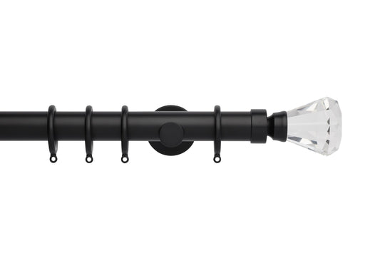 Hallis Neo Premium Faceted Trumpet 35mm Metal Curtain Pole - Matt Black