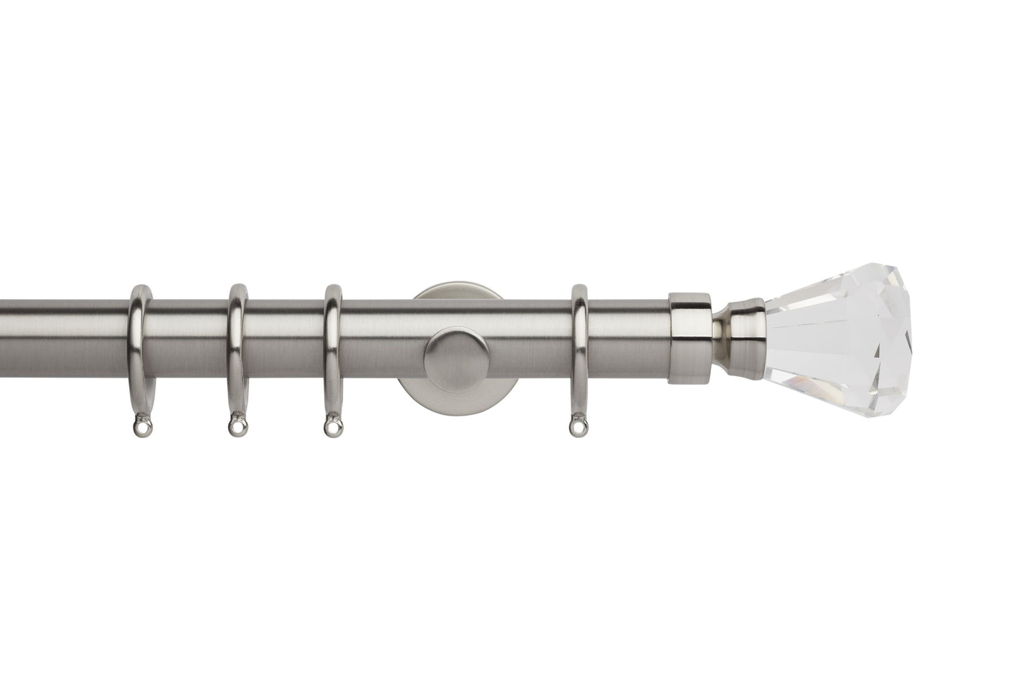 Hallis Neo Premium Faceted Trumpet 35mm Metal Curtain Pole - Stainless Steel