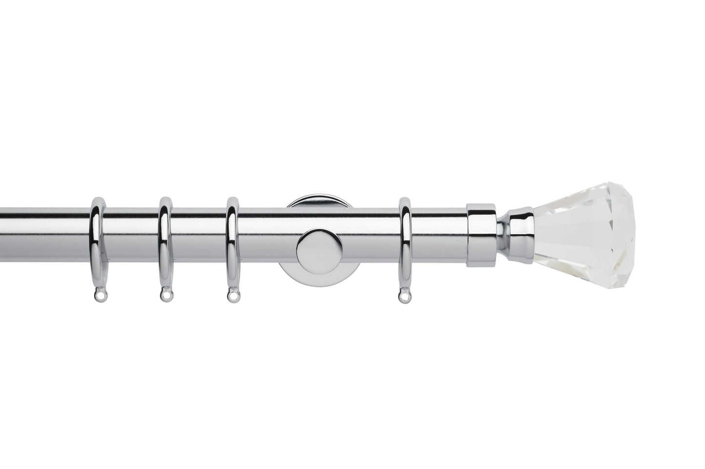 Hallis Neo Premium Faceted Trumpet 35mm Metal Curtain Pole - Chrome