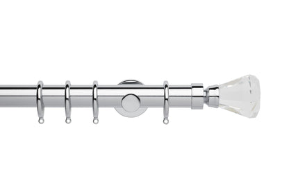Hallis Neo Premium Faceted Trumpet 35mm Metal Curtain Pole - Chrome
