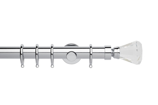 Hallis Neo Premium Faceted Trumpet 35mm Metal Curtain Pole - Chrome