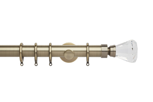 Hallis Neo Premium Faceted Trumpet 35mm Metal Curtain Pole - Spun Brass