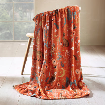 Catherine Lansfield Enchanted Twilight Throw - Burnt Orange